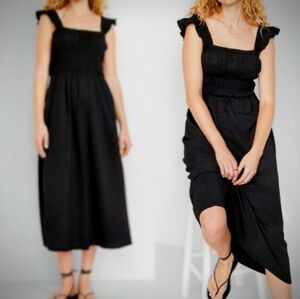 Old Navy Black Fit And Flare Smocked Bodice Midi Dress XXL TALL